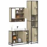 vidaXL Set mobilier de baie, 3 piese, stejar sonoma, lemn prelucrat 3301121