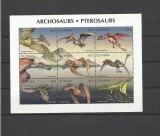 GUYANA 1998 ANIMALE PREISTORICE DINOZAURI, Nestampilat