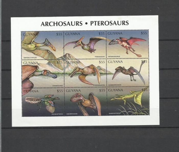 GUYANA 1998 ANIMALE PREISTORICE DINOZAURI