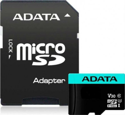 Micro secure digital card adata 256gb ausdx256gui3v30sha2-ra1 uhs-i class 10 sd 6.0r/w: up to 100/80mb/s foto