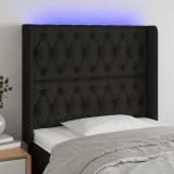 VidaXL Tăblie de pat cu LED, negru, 93x16x118/128 cm, textil 3124368