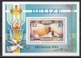 Belize 1983 - Crăciun - Vizita Papei Ioan Paul al II-lea, Colita, MNH, Nestampilat