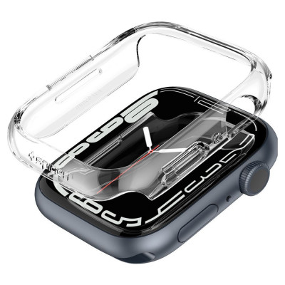 Husa pentru Apple Watch 7 45mm - Spigen Thin Fit - Crystal Clear foto