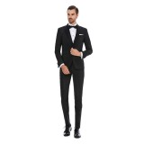 Costum barbati ceremonie slim negru CT004