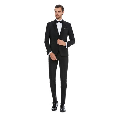 Costum barbati ceremonie slim negru CT004 foto