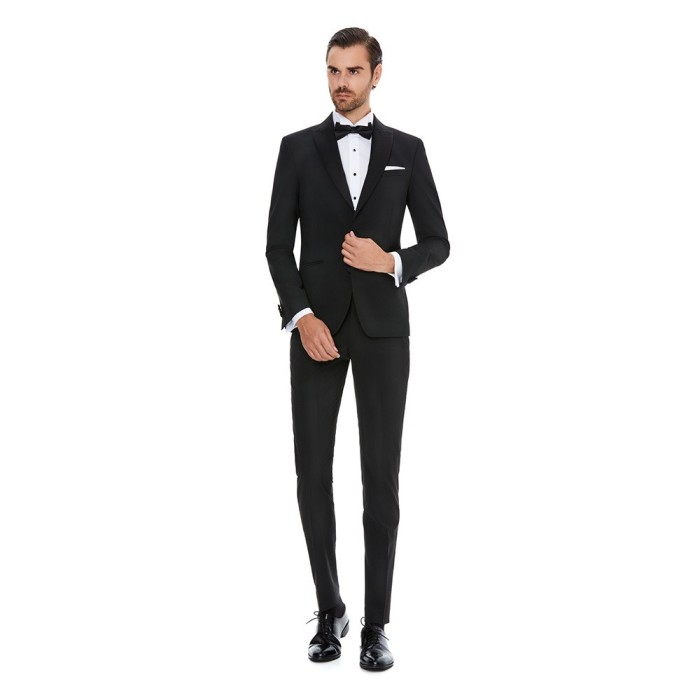Costum barbati ceremonie slim negru CT004