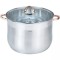 Oala din inox cu capac, manere roze, 22,4 L, &Oslash;34 cm, Klausberg