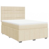 Cumpara ieftin Pat continental cu saltea, crem, 140x200 cm, material textil