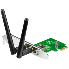 Adaptor wireless asus n300 pci-e 2 antene detasabile low profile bracket inclus v.a foto