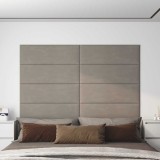 VidaXL Panouri de perete 12 buc. gri deschis 90x30 cm catifea 3,24 m&sup2;