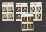 ROMANIA 1971 LP 776 ANIVERSARI I PICTORI BLOCURI DE 4 TIMBRE MNH