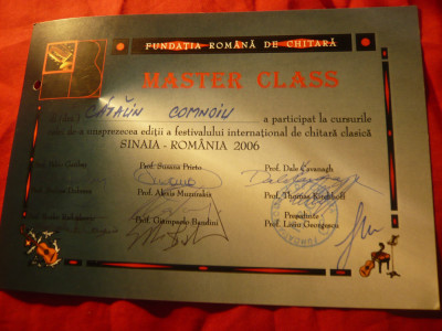 Diploma Master Class- Fundatia Romana de Chitara- Festival Internat.2006 foto