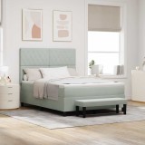 Cumpara ieftin Pat cu arcuri cu perna Gri deschis 200 x 140 cm Catifea