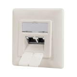 PRIZA RJ-45 aplicabila cu 2 iesiri LOGILINK pt. cablu FTP, Cat6A, RJ-45 (M) x 2, ecranat, plastic cu metal, pure white, 1 buc, &quot;NP0128&quot;