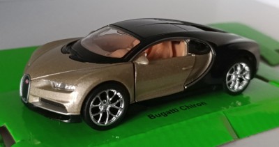 Macheta Bugatti Chiron auriu - Welly 1/36 foto