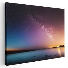 Tablou canvas peisaj calea lactee multicolor 1223 Tablou canvas pe panza CU RAMA 60x80 cm