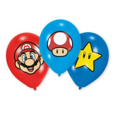 Baloane latex super mario 6 buc 28 cm