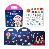 Carte cu Autocolante reutilizabile &quot;Spatiu&quot; &ndash; My First Sticker Book, 35 stickere, portabilă, +3 ani, Oem