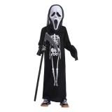Costum de Halloween Schelet cu Masca Scream pentru Copii 10 ani (121-140 cm), Oem