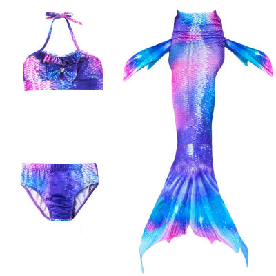 Set 3 piese Costum Sirena THK, Albastru/Roz, 110 cm foto