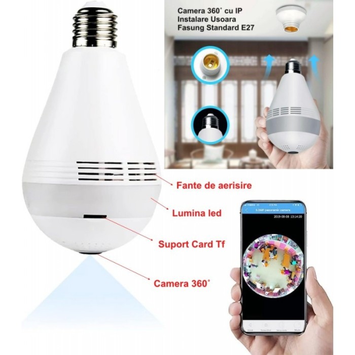 Camera de Supraveghere 360˚ Tip Bec cu IP Wireless, Full HD / V380