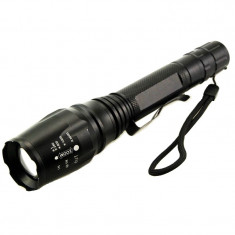 Lanterna cu zoom Police CREE Q688-T6, 2 x acumulator, 3 faze iluminare foto