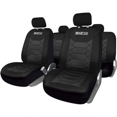 Set Huse Scaune Auto pentru Nissan Patrol - Sparco Sport, negru, 9 bucati foto