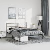 VidaXL Cadru de pat metalic cu tăblie, negru, 135x190 cm 372276