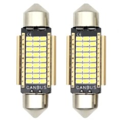 Set 2 Becuri LED Auto c5w Sofit 39mm Canbus pentru Plafoniera, Portbagaj, Lampi numar Lumina Alba, fara eroare in bord