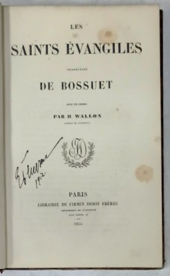 LES SAINTS EVANGILES , traduction DE BOSSUET , 1855 foto