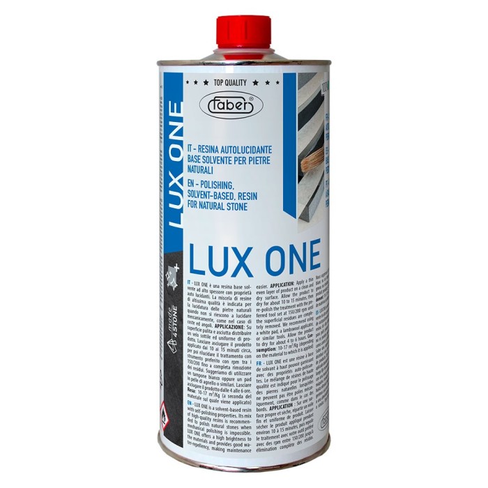 LUX ONE, 1L, Faber , rasina autolucioasa pe baza de solvent pentru marmura, granit, travertin si piatra naturala