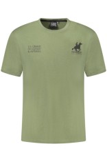U.S. Grand POLO Tricou barbati din bumbac cu logo la baza gatului, verde inchis, S