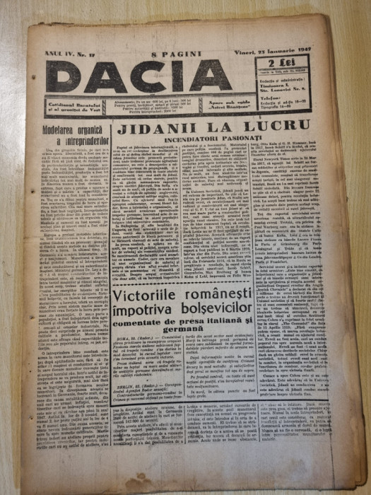 Dacia 23 ianuarie 1942-art. evreii la lucru,japonia stapaneste pacificul