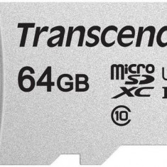 Card de memorie Transcend USD300S, microSDXC, 64 GB, 95 MB/s Citire, 45 MB/s Scriere, Clasa 10 UHS-I U1 + Adaptor SD
