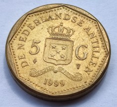 305. Moneda Antilele Olandeze 5 gulden 1999