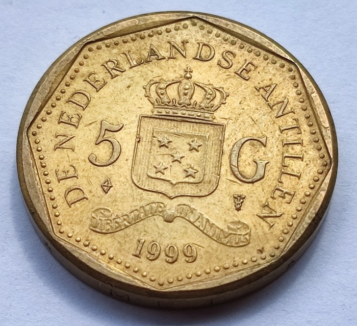 305. Moneda Antilele Olandeze 5 gulden 1999