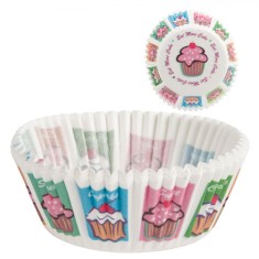 Set Forme de Copt, Model Cupcakes, Diametru 10.5cm, Multicolor, 100 Bucăți
