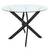 Cumpara ieftin Masuta de cafea Antoro blat din sticla si picioare din metal negru 80x80x75 cm