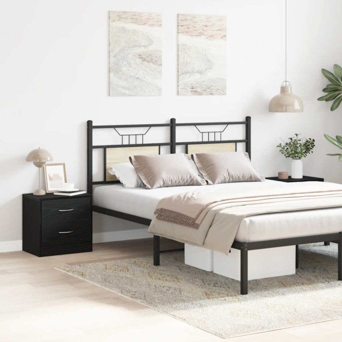 vidaXL Noptiere 2 buc stejar negru 40x30x40 cm lemn de stratificat 862005