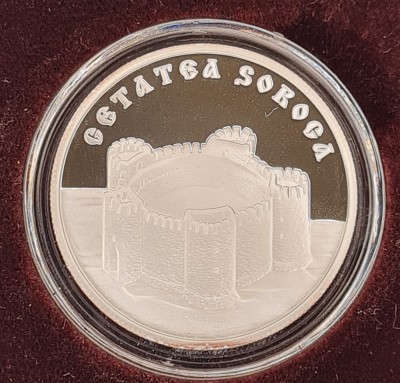 Moneda argint Moldova 100 lei 2012 Cetatea Soroca Proof Km 73 foto