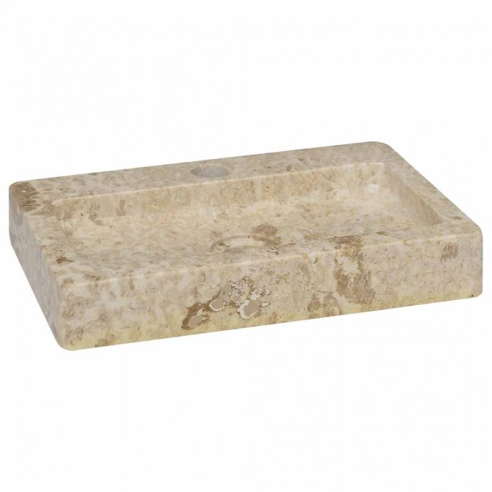 vidaXL Chiuvetă, crem, 38x24x6,5 cm, marmură