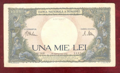 Bancnota UNA MIE LEI - 1.000 Lei 1941 - 1000 Lei - Serie W foto