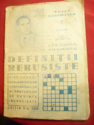 Sorel Avramescu - Lexicon Enigmistic - Definitii Rebusiste 1946 ,32 pag foto