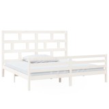 Cumpara ieftin Cadru de pat, alb, 200x200 cm, lemn masiv de pin