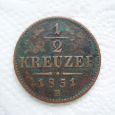 AUSTRIA - 1/2 Kreuzer 1781 B, Joseph II + 1/2 Kreuzer 1851 B, Franz Jos., LM1.36
