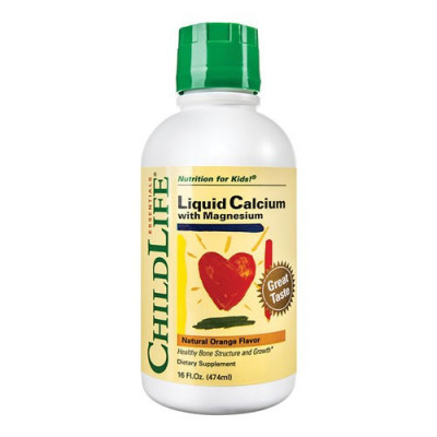 Calcium with Magnesium (gust de portocale), 473ml, ChildLife foto