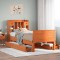 vidaXL Pat bibliotecă fără saltea maro ceruit 75x190 cm lemn masiv pin 3308947