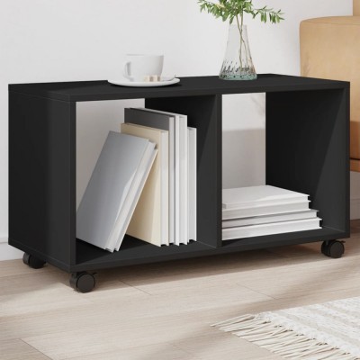 vidaXL Dulap cu roți, negru, 72x33x42,5 cm, lemn prelucrat 853138 foto