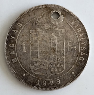 Moneda Ungaria - 1 Forint 1879 - Argint foto