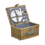 Cumpara ieftin Cos Picnic Beige Natural, 2 Persoane, Salcie, 33x27x18cm, Set Accesorii Complete - Farfurii, Tacamuri, Pahare, Tirbuson